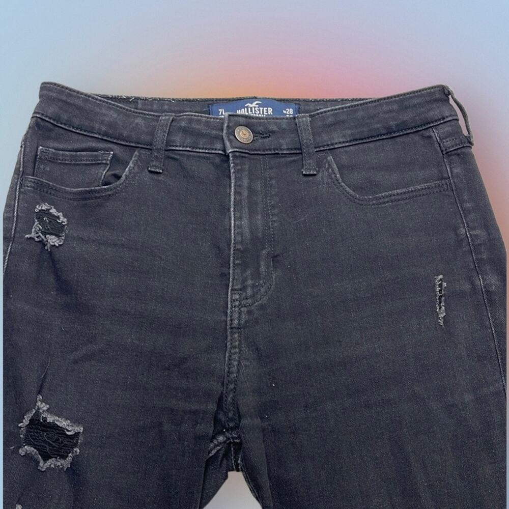 HOLLISTER Women’s 28 Black Distressed HIGH-RISE SUPER SKINNY Jeans